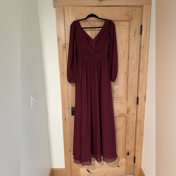 JJ’s House Bridesmaid Dress in Cabernet - Picture 3 of 3